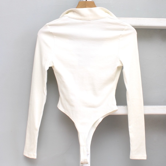 Meshki White Long Sleeve Bodysuit - Picture 2 of 8